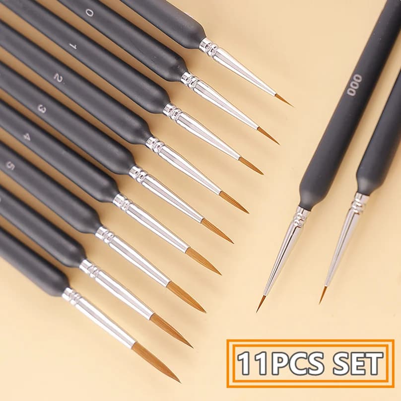 11 pezzi pennelli gancio linea penna per pittura a olio ad acquerello extra fine capelli morbidi pennello a mano acrilico nail art set di strumenti di disegno