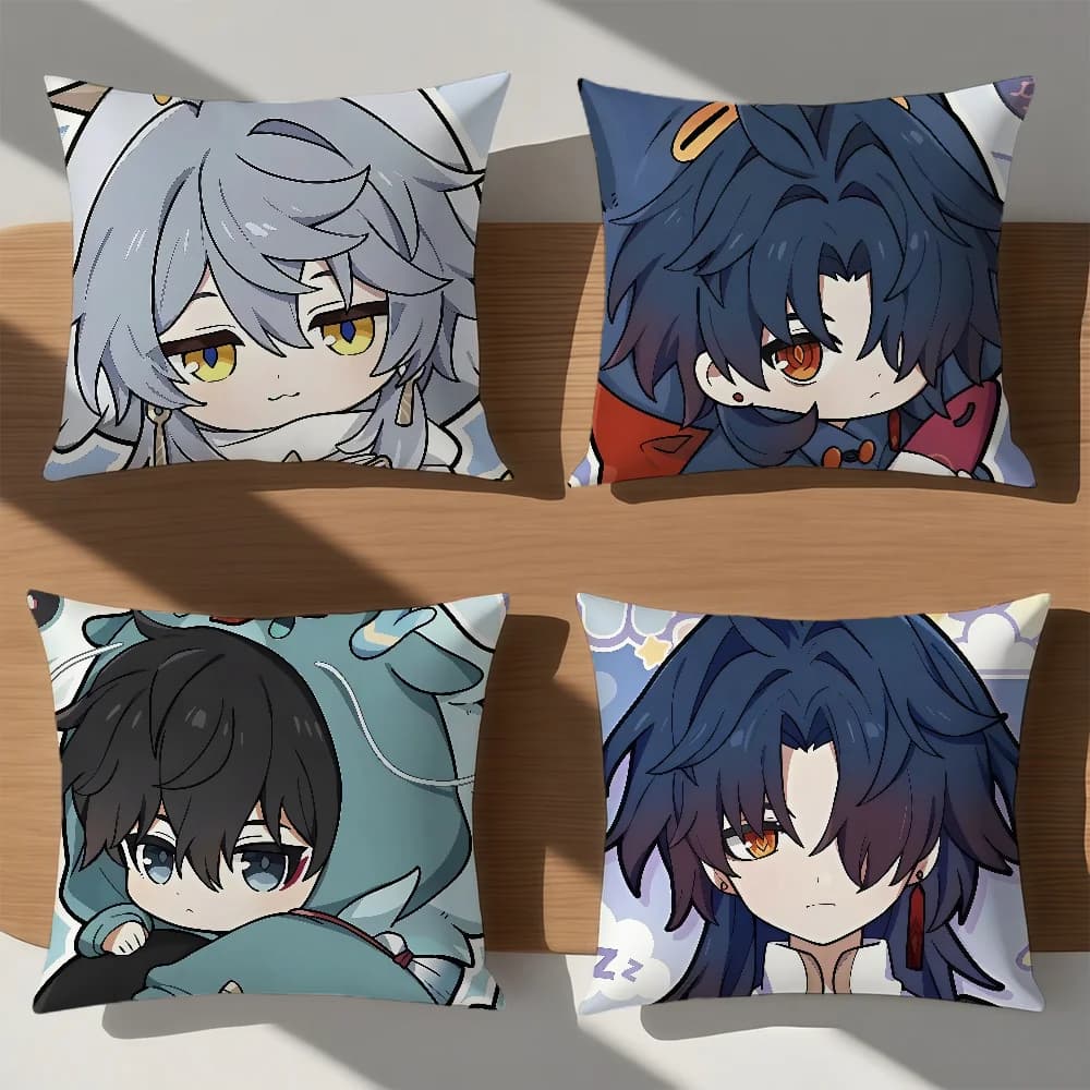 Honkai Star Rail gioco chibi carino arte kawaii divertente Comoda federa morbida per divano Soggiorno Decorazioni per la casa Coperture protettive