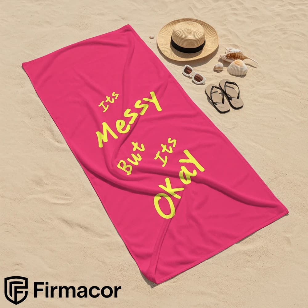 Hot Pink Yellow Positive Cartoon Anime Beach Towel Microfiber Quick Dry Super Absorbent Soft Bath Towel for Kids Adults Travel