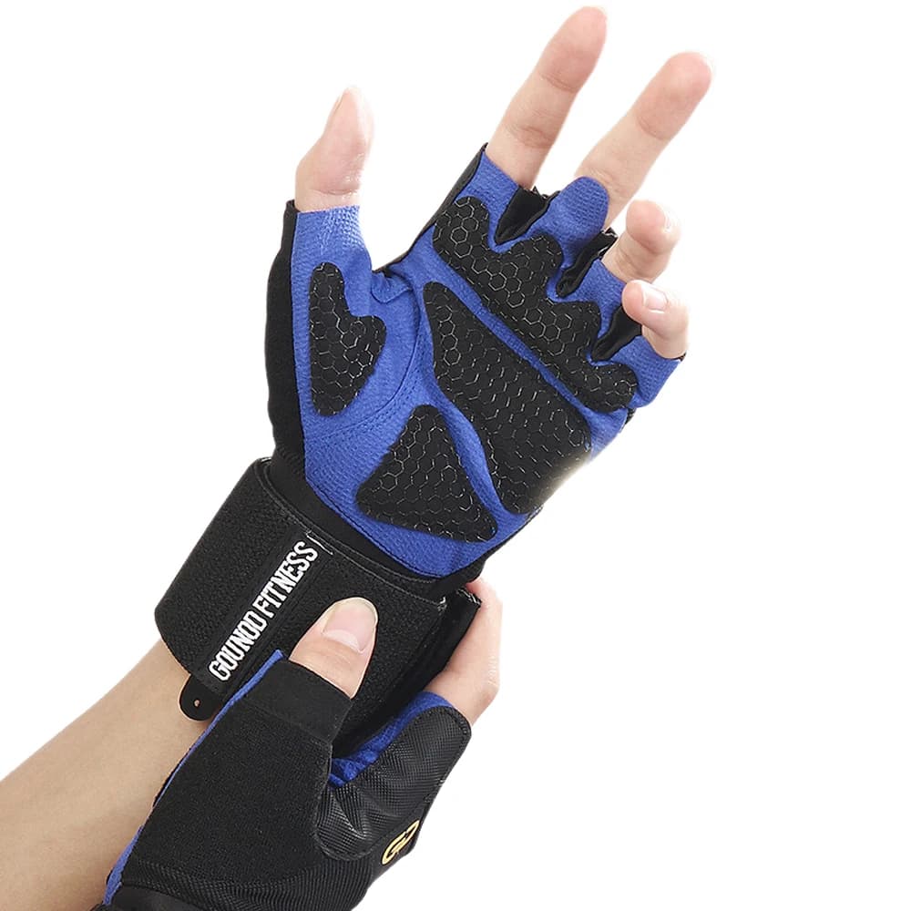 1 pair of training gloves for men and women, padded weight lifting gloves with large grip, complete palm protection for gym workout
