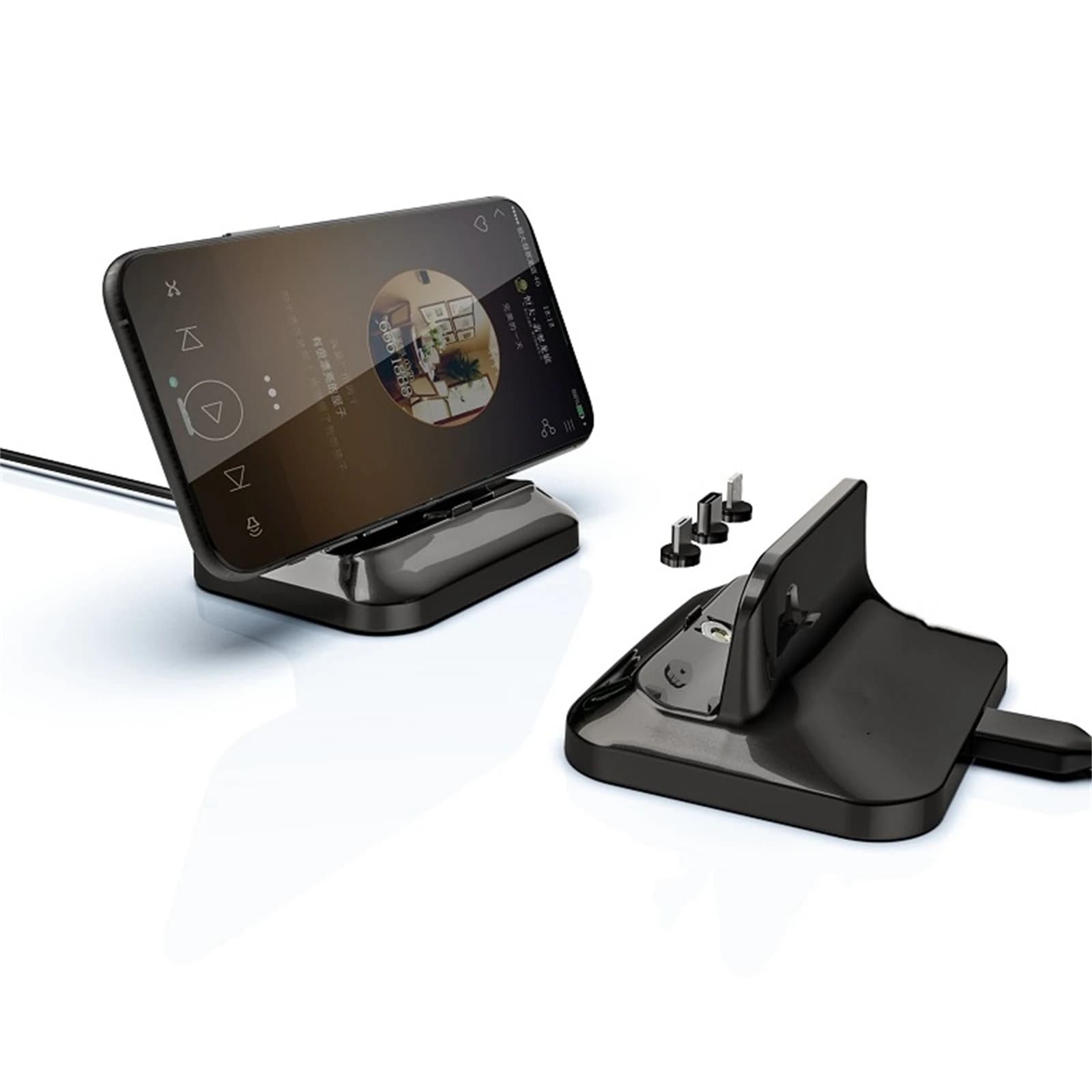 Caricabatterie magnetico 3 in 1 Docking Station USB Dock Stand da tavolo adattatore per caricabatterie convertitore di ricarica per iPhone per Micro per TypeC