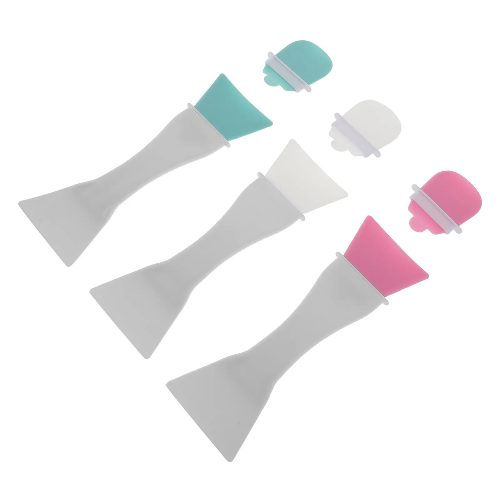 Silicone Face Mask Brush Set Replaceable Soft Heads for Body Lotion Tanning Cream Eyeshadow Makeup