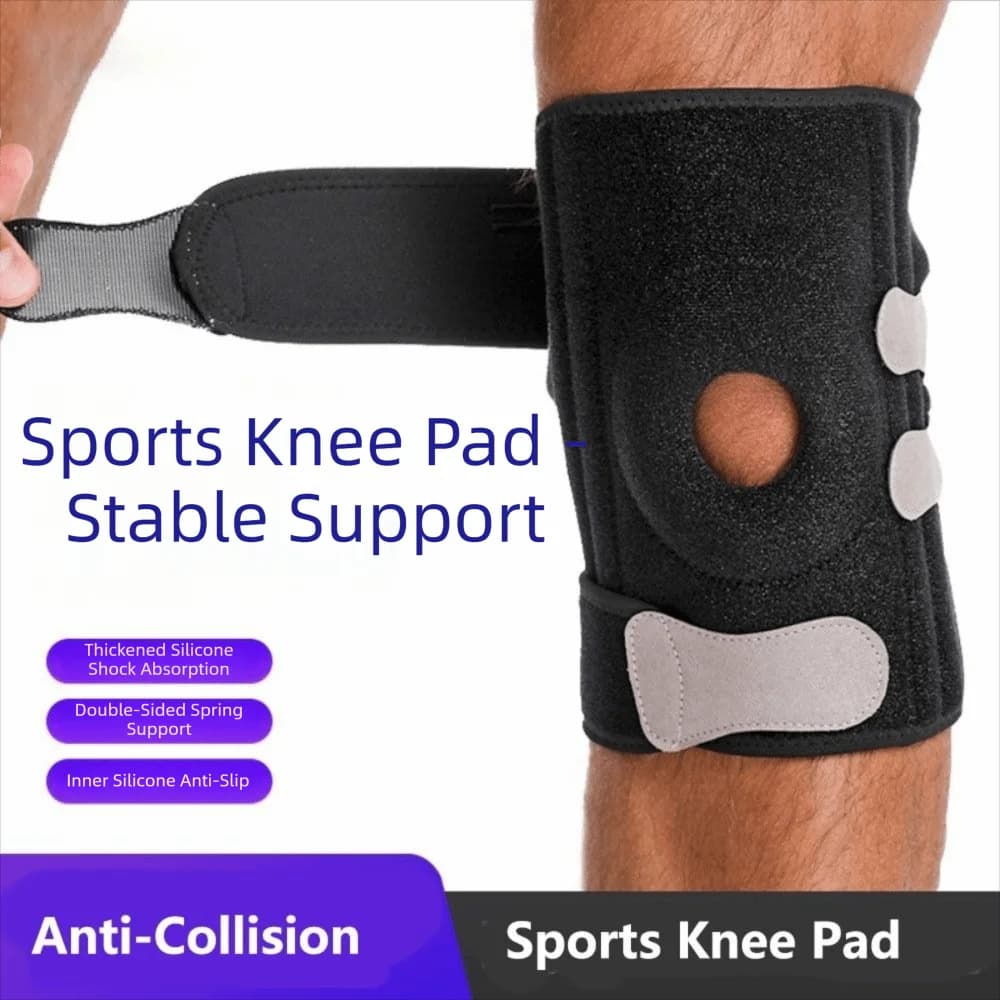 Ginocchiera Sportiva Regolabile Antiscivolo Traspirante, Supporto Protettivo per Ginocchio Anti-Collisione, Fascia di Supporto per Rotula per Corsa