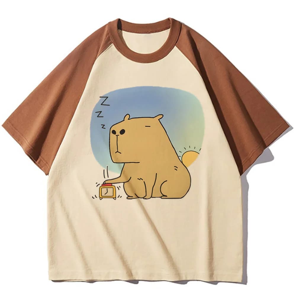 Capybara t shirt girl Gothic women Comfortable Grunge graphic Retro t shirt streetwear Pop Culture Classic 80s 2000s University