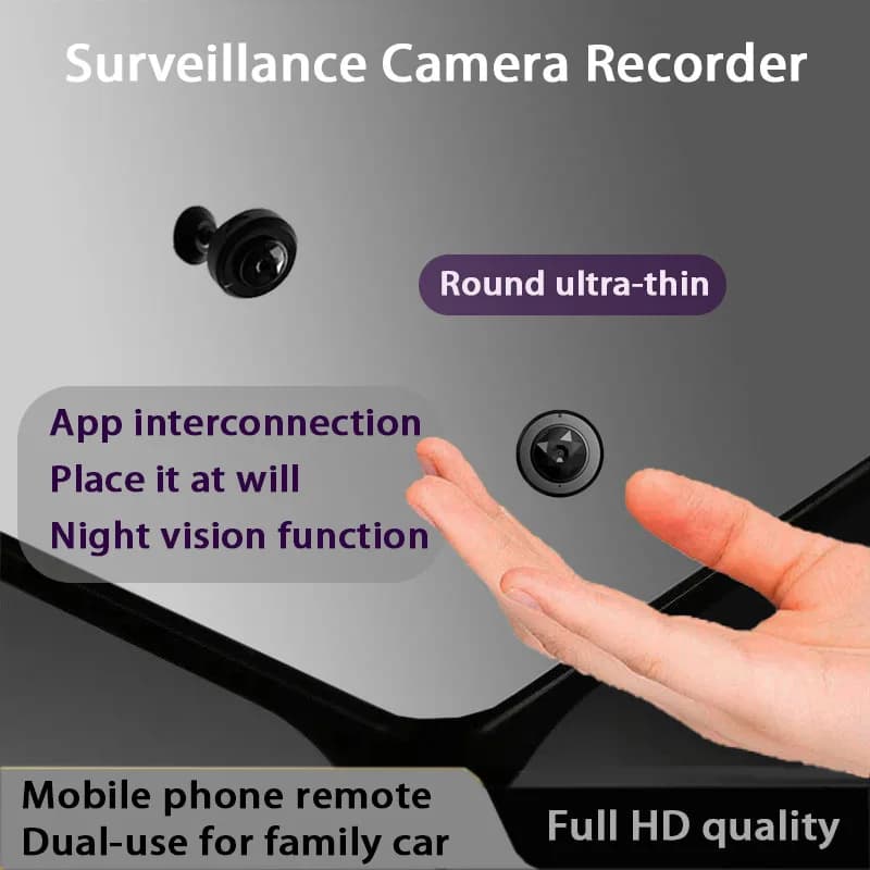 Telecamera compatta intelligente di marca D Telecamera per visione notturna Full HD wireless a 360 gradi Adatta per il monitoraggio domestico di animali domestici Wifi collegato al telefono cellulare Mini telecamera portatile remota Allarme stenopeico non nascosto Micro invisibile