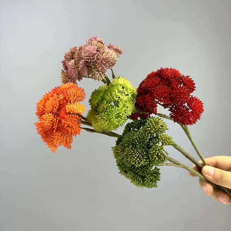 2 30 cm simulated green plants, cauliflower, soft rubber oil plants, fruit of hydrangea, rice seeds fruit, floral composition