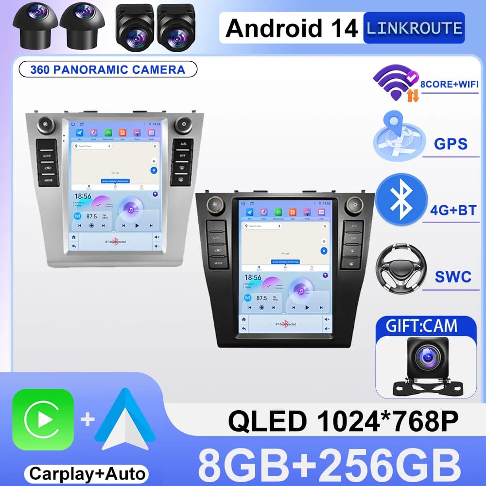 9.7 Inch Android 14 For Toyota Camry 6 XV 40 50 2006 - 2011 Car Radio Stereo Auto DSP Carplay GPS Navigation Player Video 4G Lte