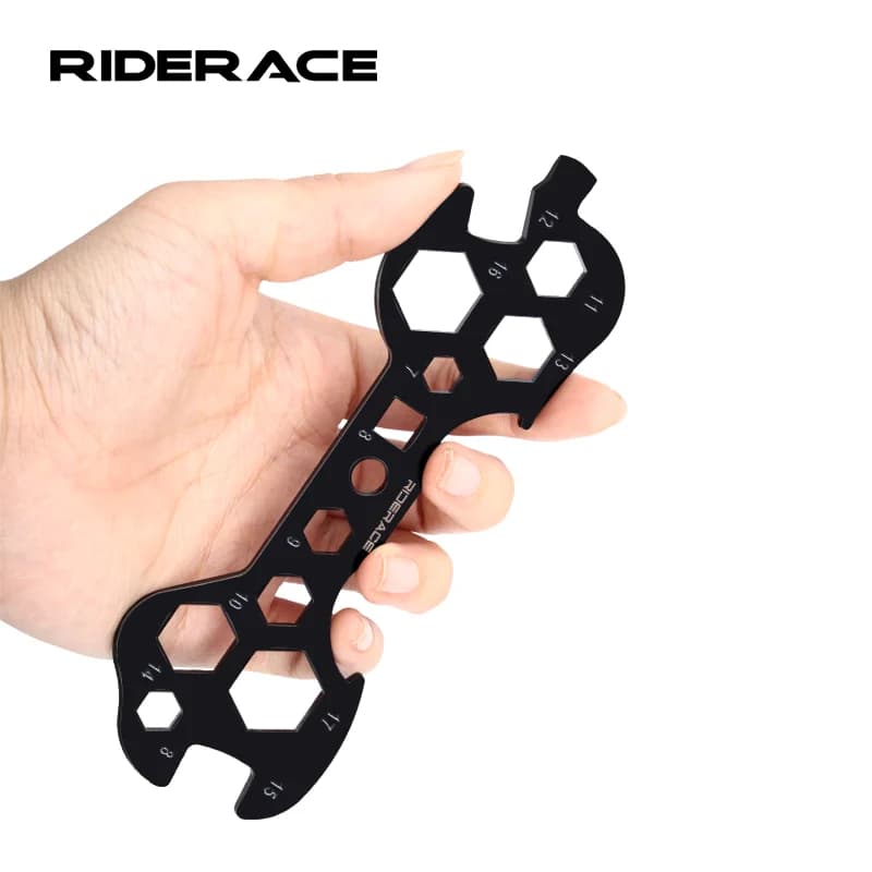 Chiave per Bicicletta 8-17mm Esagonale Multifunzione 14 in 1, Attrezzo Portatile per Riparazione Bici, Strumento Multifunzionale per Ciclismo