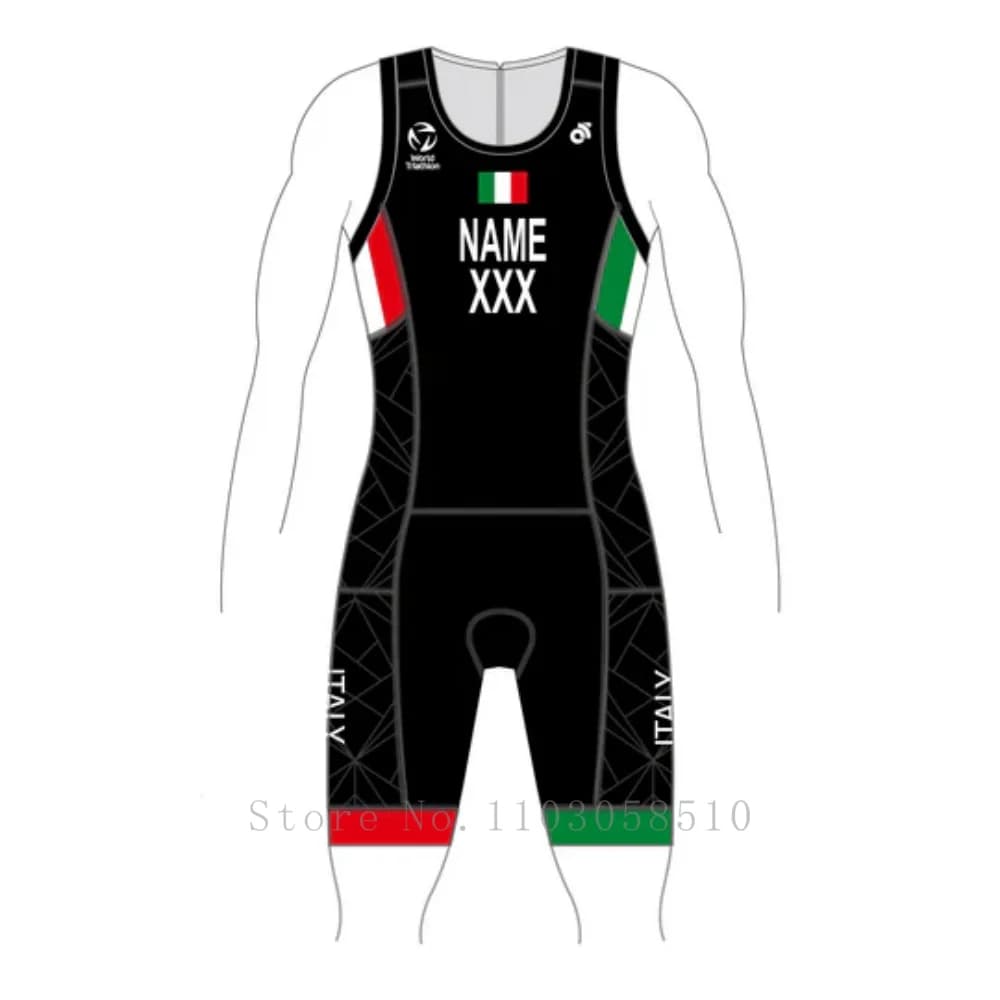 ITALY PERFORMANCE TRI SUIT-Custom NAME COUNTRY WORLD CYCLING JERSEY POLO TECH TEE TECH BIB SHORTS JERSEY TRI SWIMSUIT