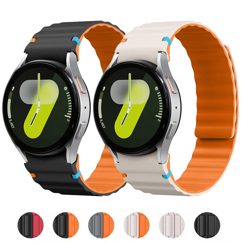 Cinturino magnetico per Samsung Galaxy watch 7/FE/5 Pro/6/4 classic 44mm 40mm cinturino in silicone accessori per bracciale di ricambio