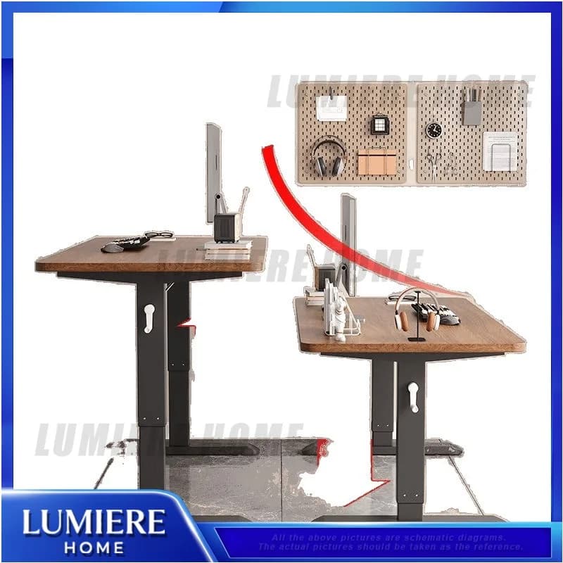 Scrivania per computer regolabile in altezza manuale in legno massello per studio in ufficio a casa Scrivania da gioco semplice ed economica per studenti