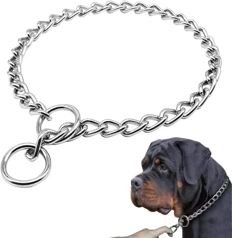Collare a Catena per Cani in Acciaio Inox 304 Senza Saldature - Collare da Addestramento Regolabile e Resistente per Cani Piccoli, Medi e Grandi
