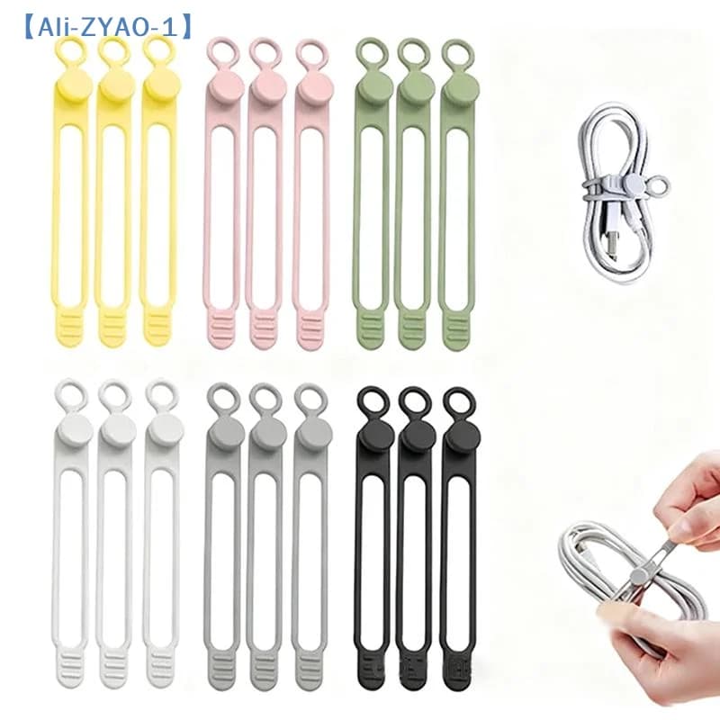 10 fascette per cavi in silicone, organizer per cavi, fascette per cavi riutilizzabili, organizer per cavi da viaggio, fascette elastiche carine【ZYAO-1】