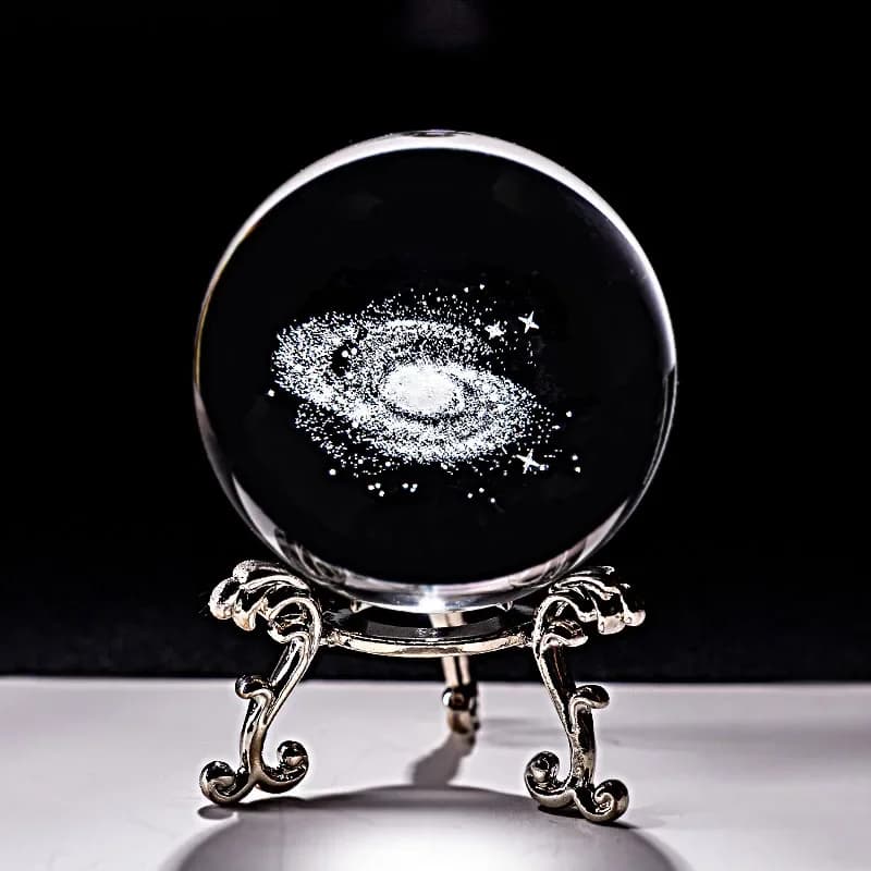 6cm Crystal 3D Galaxy Ball Laser Engraved Quartz Glass Sphere Home Decoration Ornaments Globe Miniature Creative Figurines Gifts