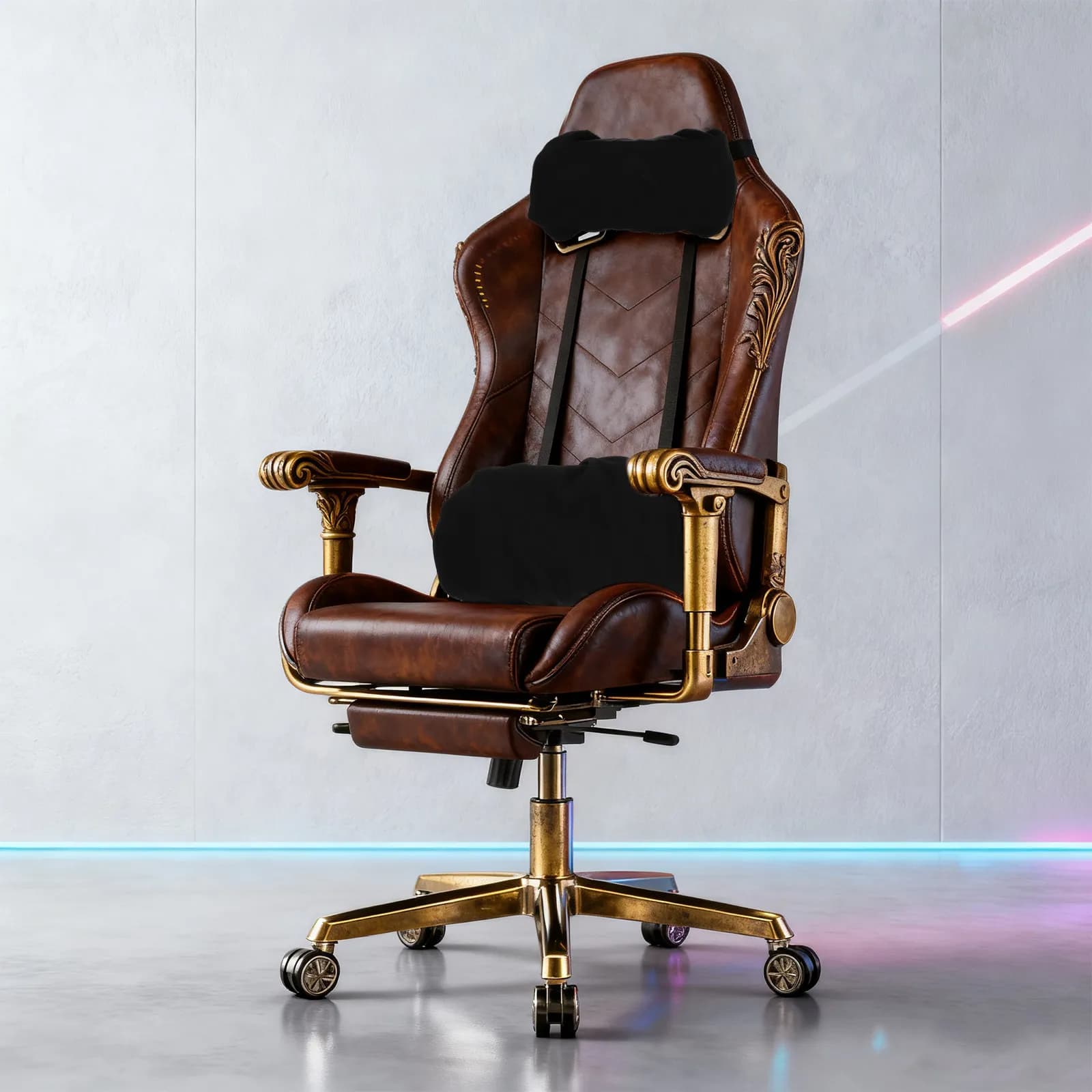 2 Pezzi Fodere per Cuscini per Sedia da Ufficio e Gaming: Cuscino Ergonomico di Supporto Lombare e Cervicale per Sedia da Scrivania, Copertura Traspirante per Schienale