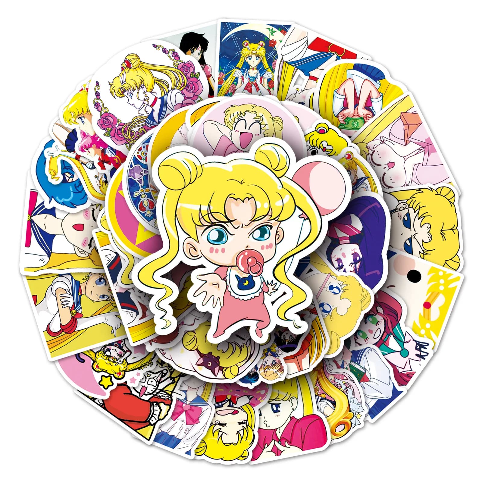 51 Adesivi Kawaii Sailor Moon Anime, Decorazioni Carine per Ragazze, Fai da Te, Diario, Telefono, Cancelleria, Graffiti Cartoon