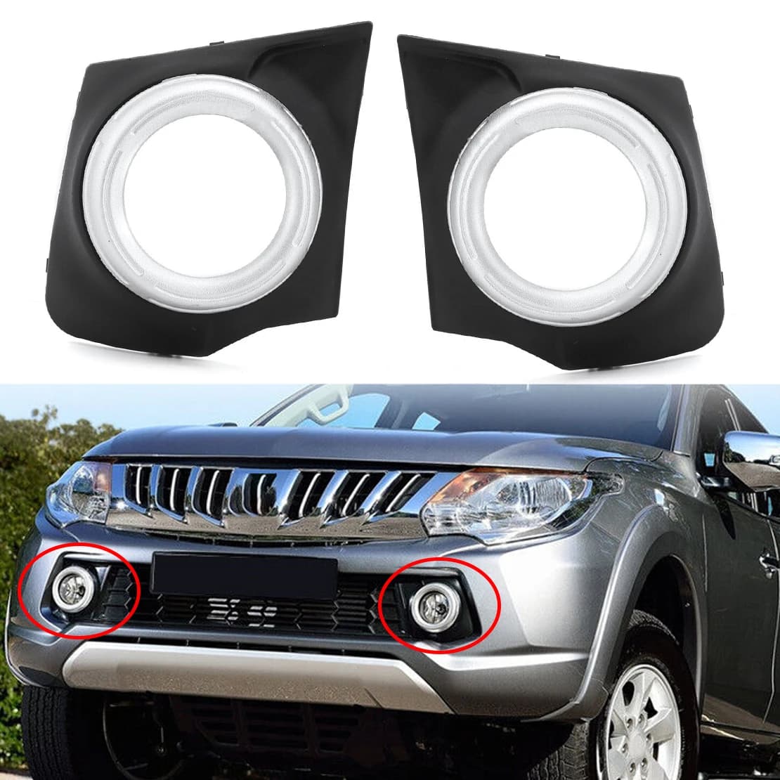 8321A593HA 8321A594HA 1 Coppia Auto Anteriore Sinistra Destra Fendinebbia Telaio Della Lampada Misura Per Mitsubishi L200 Triton MQ MR 2015 2016 2017 2018