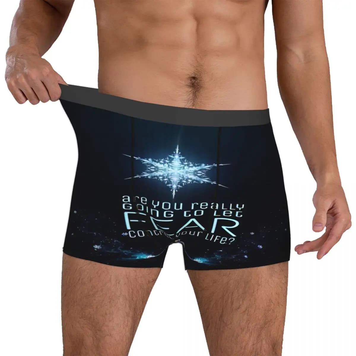 Boxer da Uomo Personalizzati F-Frozenes con Motivo a Fiocchi di Neve, Morbidi e Confortevoli