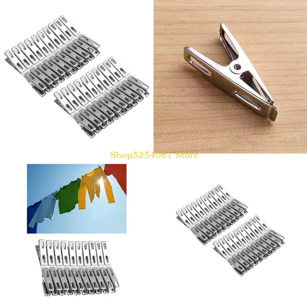AXYC 40 clip per vestiti in acciaio inossidabile, mollette per bucato in metallo, perni per calzini, asciugamani