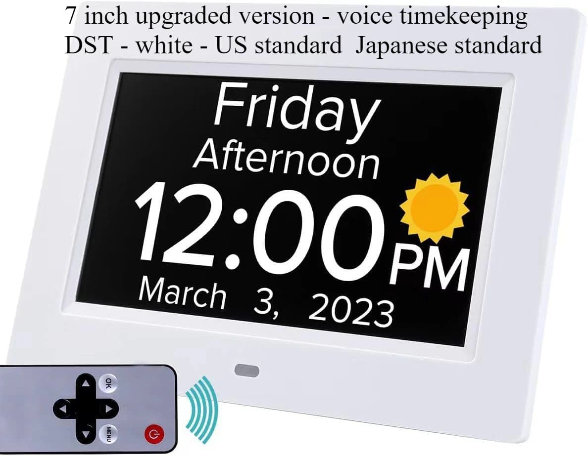 7-Inch digital clock machine, large font calendar alarm clock, elderly medicine reminder machine, electronic photo frame