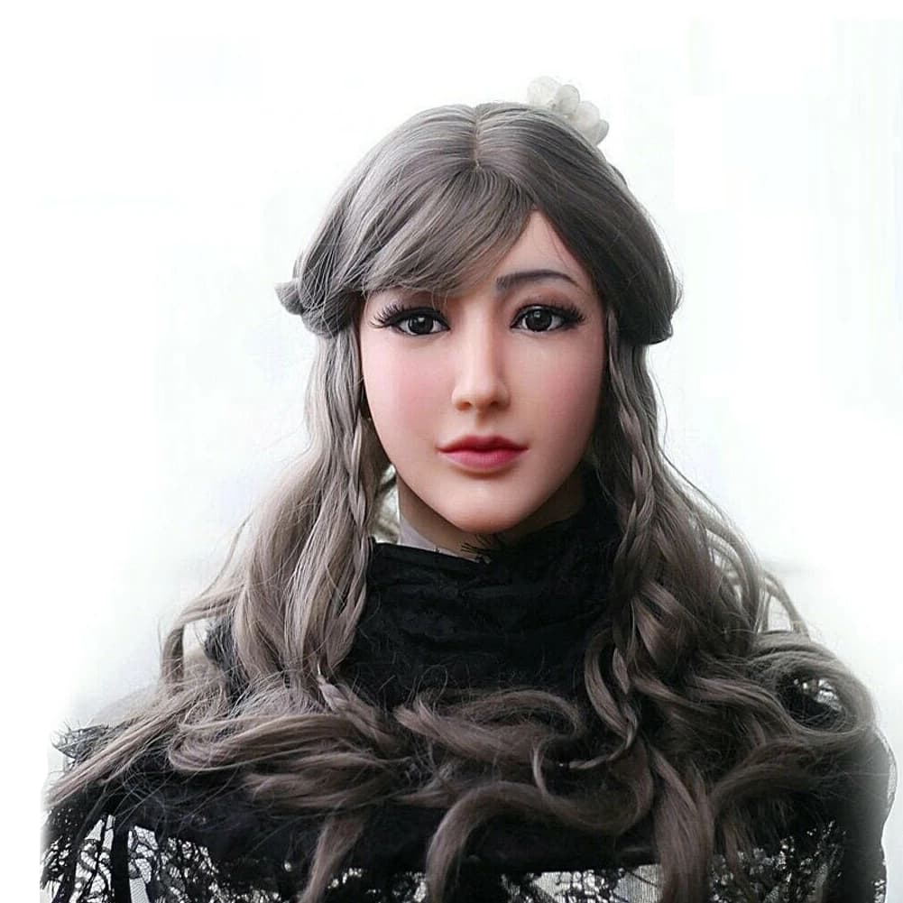 Realistic female Silicone Crossdresser Face Cosplay Halloween Fancy Dress Funny Silicone Face Toy