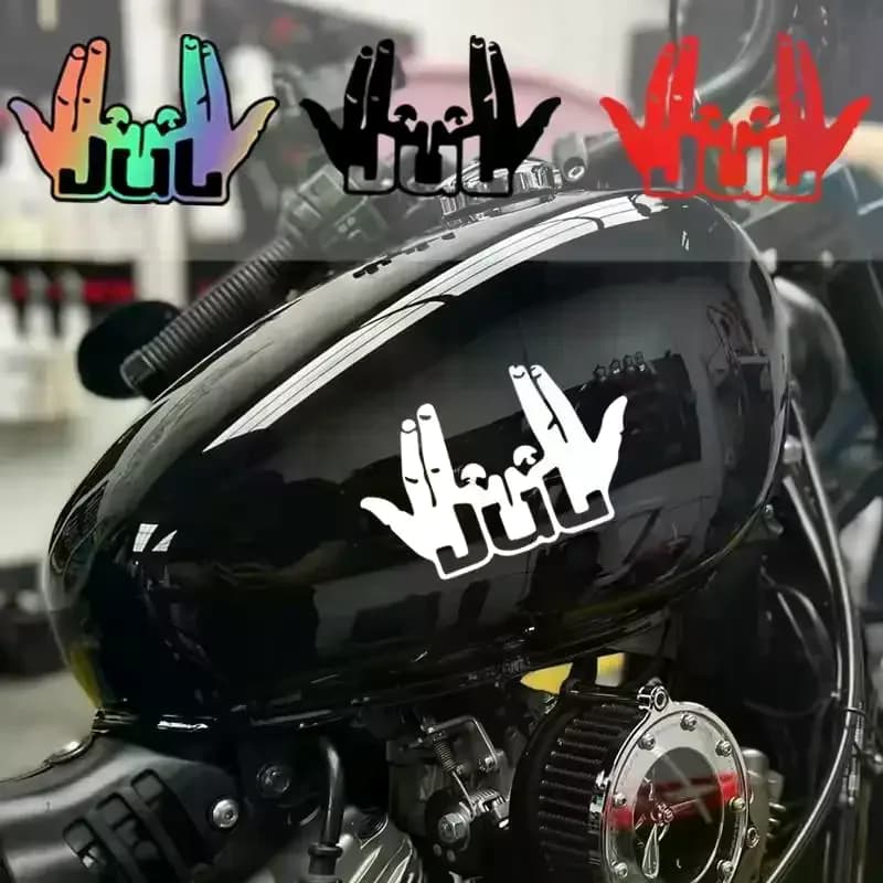 5 Stickers Funny JUL for Moto, Waterproof, for Motorcycle Helmet, Scooter, Carena, Tank Fuel, Bauletto, Decalcomania in Vinile Fai-da-te