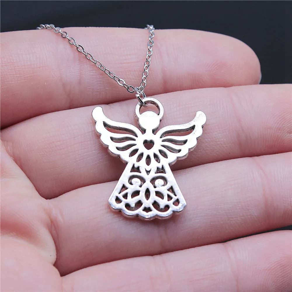 Angel Heart Love Wing Pendant Necklace Romantic Blessing Jewelry Gift