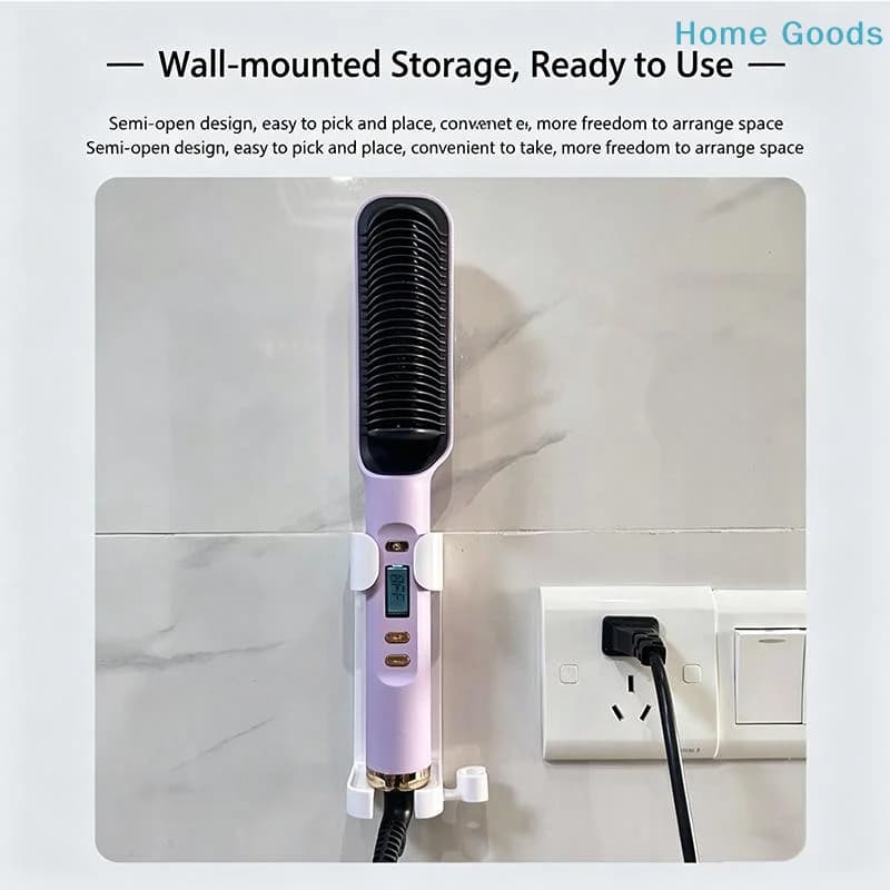 preferredWall Mount High Quality ABS Hair Tool Organizer Heat Resistant Holder for Dryer Curler Straightener Bathroom Vanity