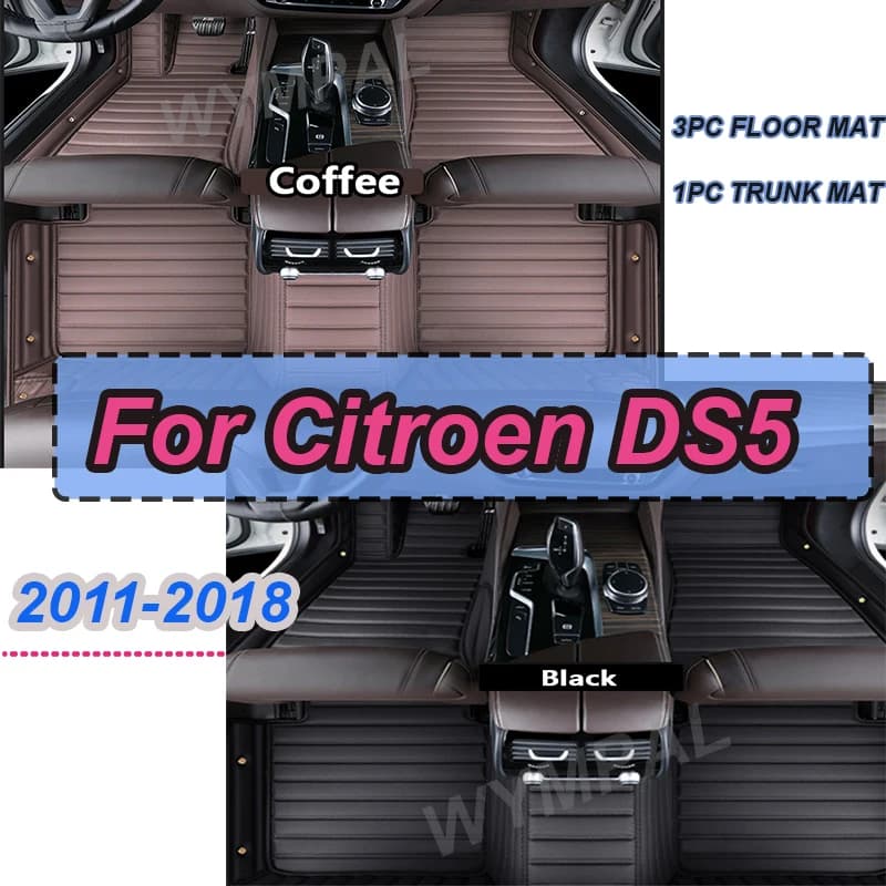 LUXURI Tappetini per auto per Citroen DS5 DS 5 2011 ~ 2018 Durevole Anti Dirty Pad Tappeti Tappetino in pelle di lusso Tappeti Accessori auto