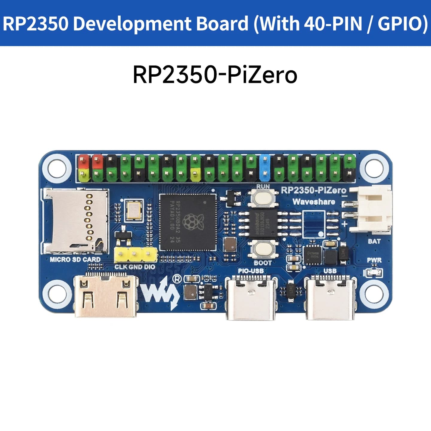 RP2350-PiZero Development Board With 40 PIN GPIO Dual-Core Dual-Architecture For Raspberry Pi Pico 2