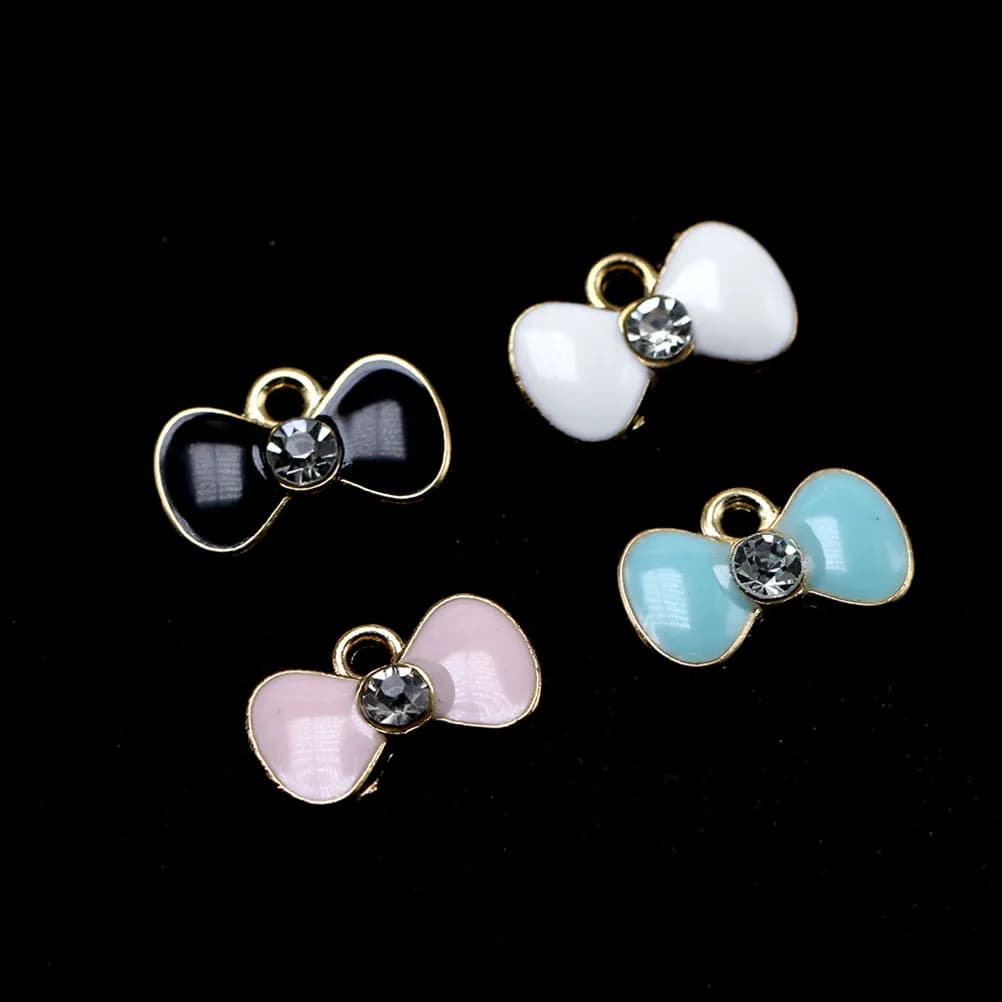 20 Pezzi Ciondoli a Forma di Papillon in Lega con Strass, Accessori Fai-da-Te per Creazione Gioielli, per Collane, Bracciali, Cavigliere, Charm in Metallo alla Moda