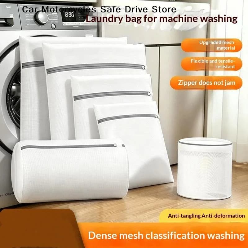 【M】6Pcs Large Mesh Bra Washing Clothes Net Bag Laundry Bags Printing Fine Mesh Clothing Care Wash Bag Set
