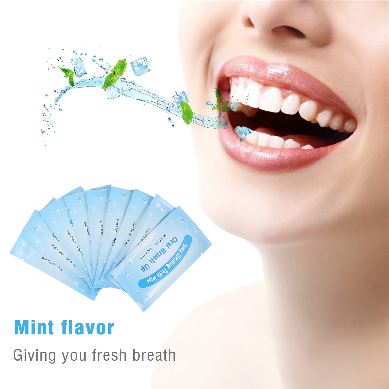 50 Pz/set U.S. teeth and cast wipes for cleaning Deep brushes Deck wipes for fingers Wipe of mint Cleansing of teeth Hygiene Care Tool Oral
