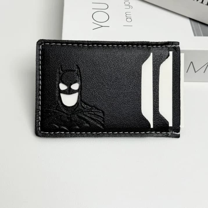 26Leather Bat Wallet Personalized Superhero Mask Card Holder Bat ID Heroic Wallet Gift Men Leather Slim Card Holder Case Wallet