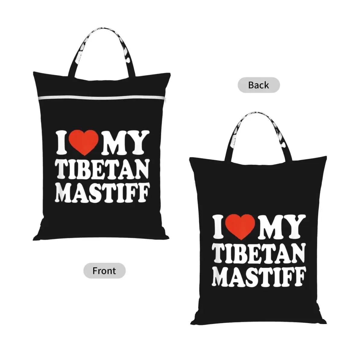I Love My Tibetan Mastiff Tibetan Mastiff Dog Lover Travel Laundry Bag Reusable Dirty Clothes Pouch Camping Washing Basket