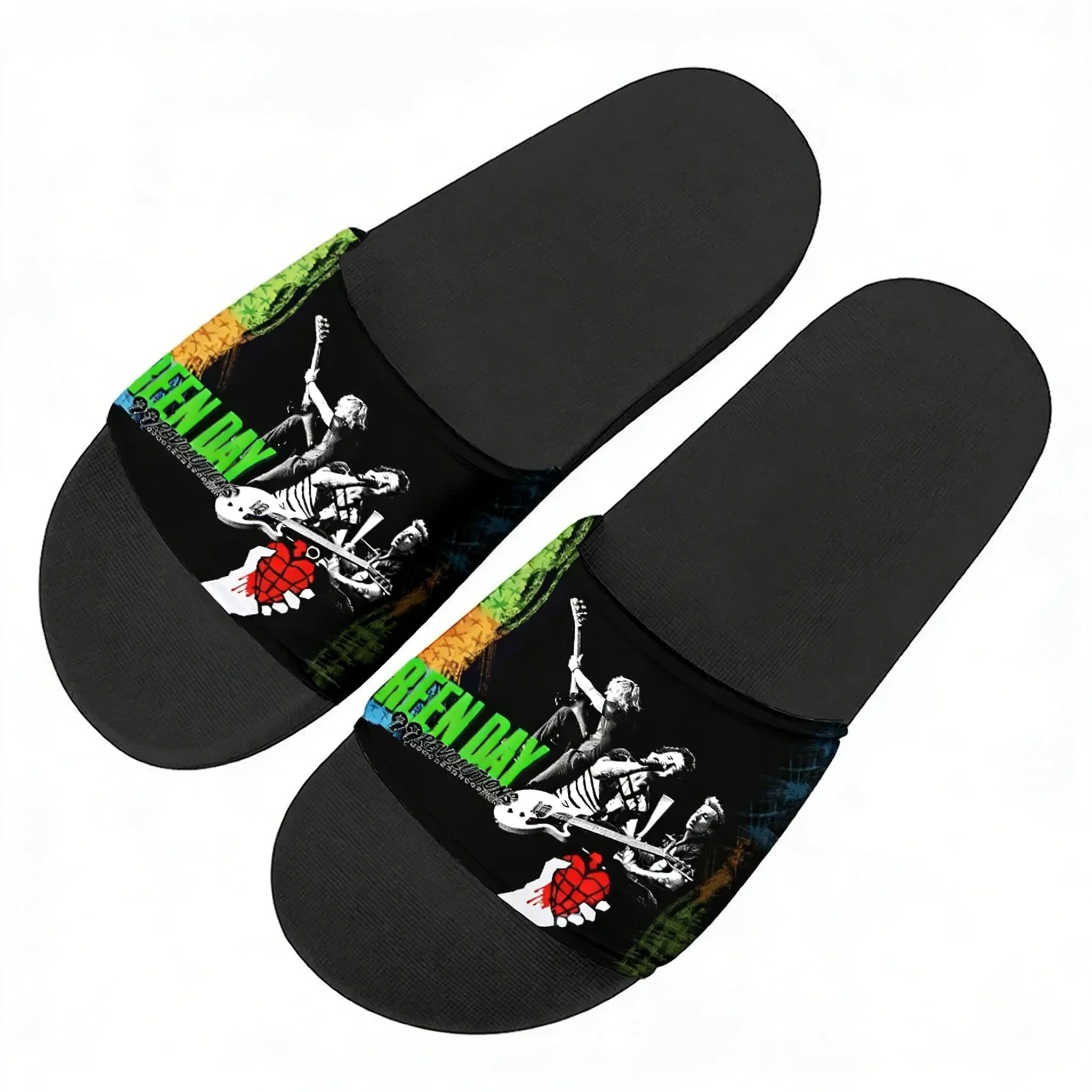 Green Day Pop Rock Band Ciabatte da casa, scarpe da acqua, sandali da spiaggia e piscina per uomo, donna e adolescenti, ciabatte estive personalizzate