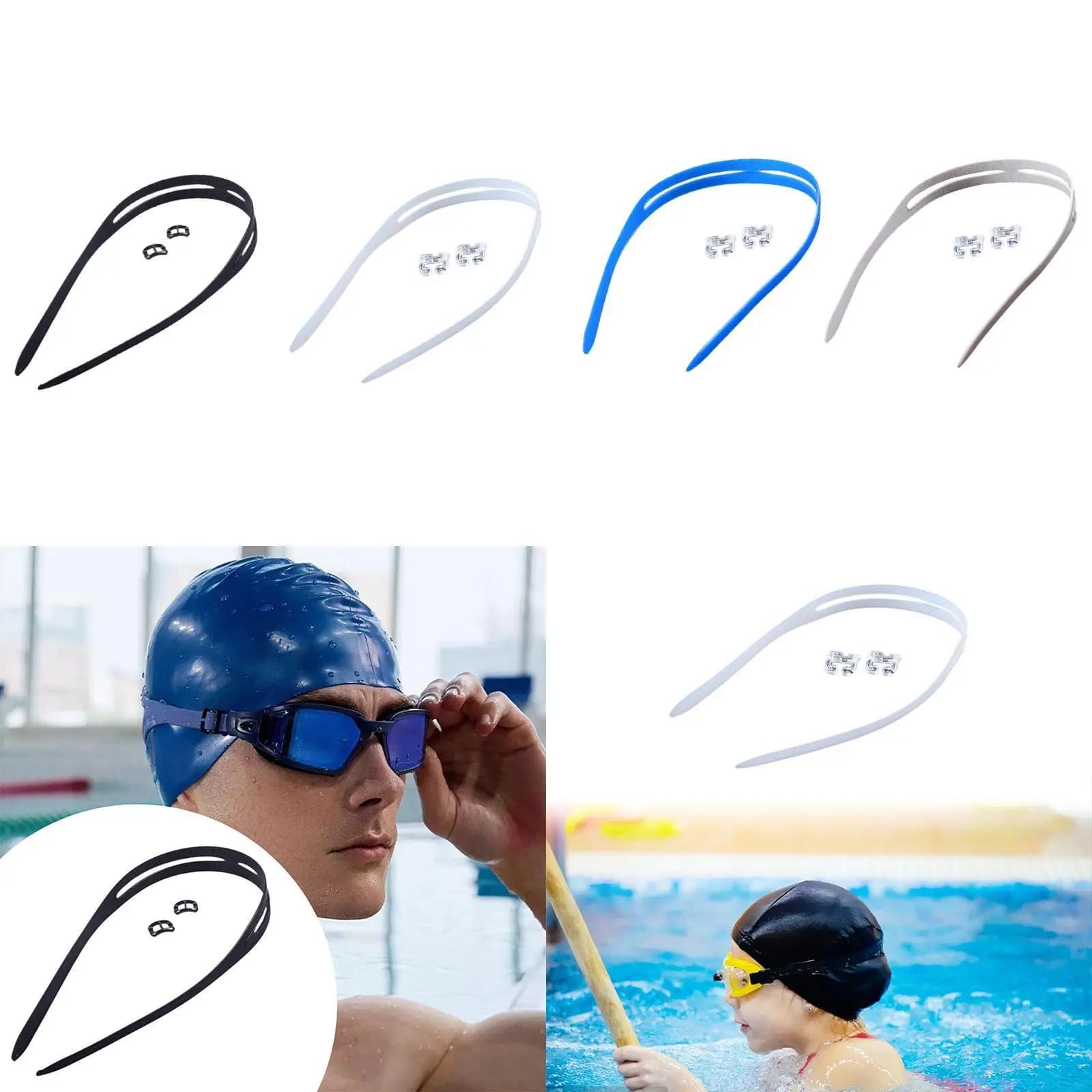 Cinturino per occhiali da nuoto con clip Fascia portatile pratica per occhiali da nuoto per immersioni subacquee Snorkel Surf Scuba Sport acquatici