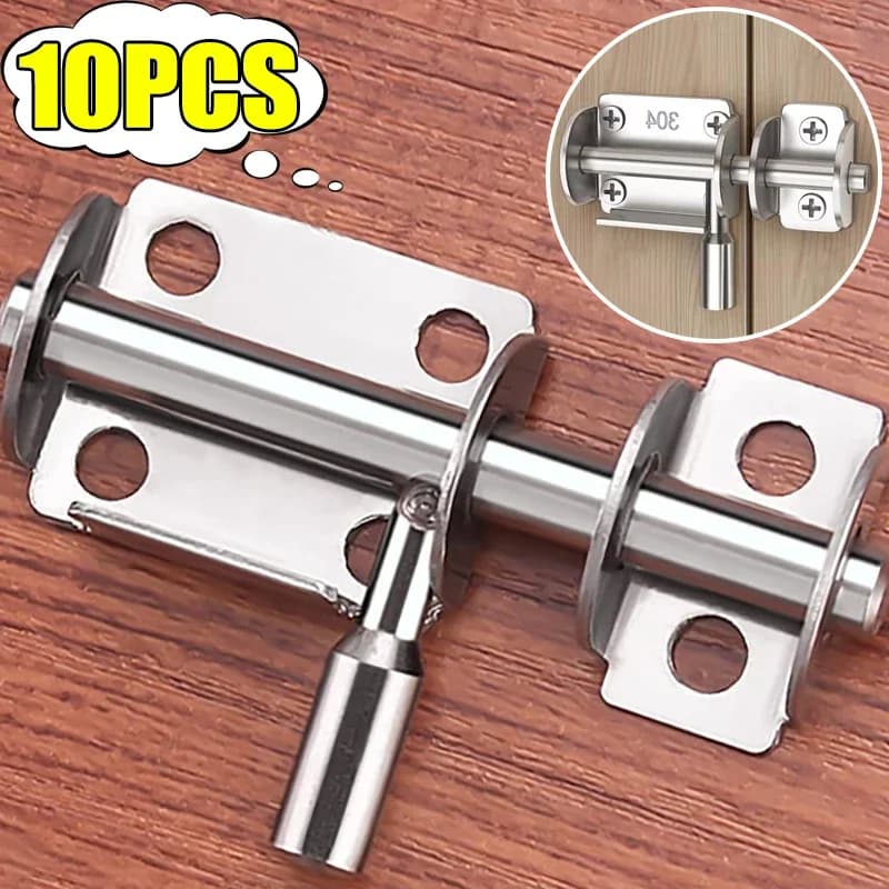 10/1pc Piccolo In Acciaio Inox Serratura Scorrevole Porta di Sicurezza Bullone Hardware Per La Casa Cancello Chiusure Camera Da Letto Bagno Porta Wc Bullone serrature