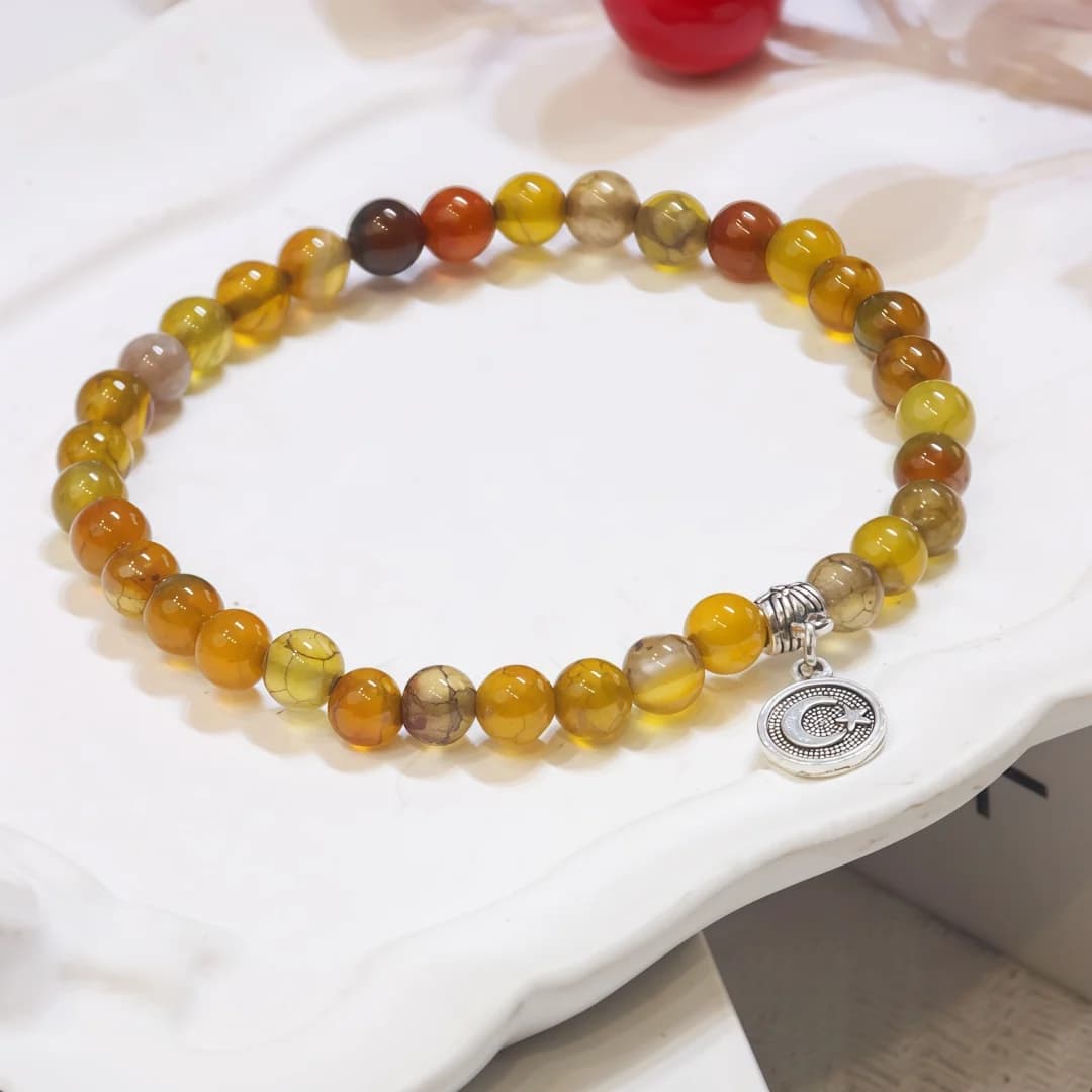 Braccialetto Tasbih Islamico per Donne, 33 Perle da 6mm, Rosario Musulmano, Gioielli Religiosi alla Moda, Regali per l'Eid