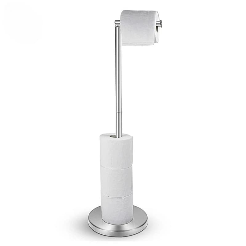 Dispenser per fazzoletti da bagno con porta carta igienica da pavimento in acciaio inossidabile senza installazione di perforazione