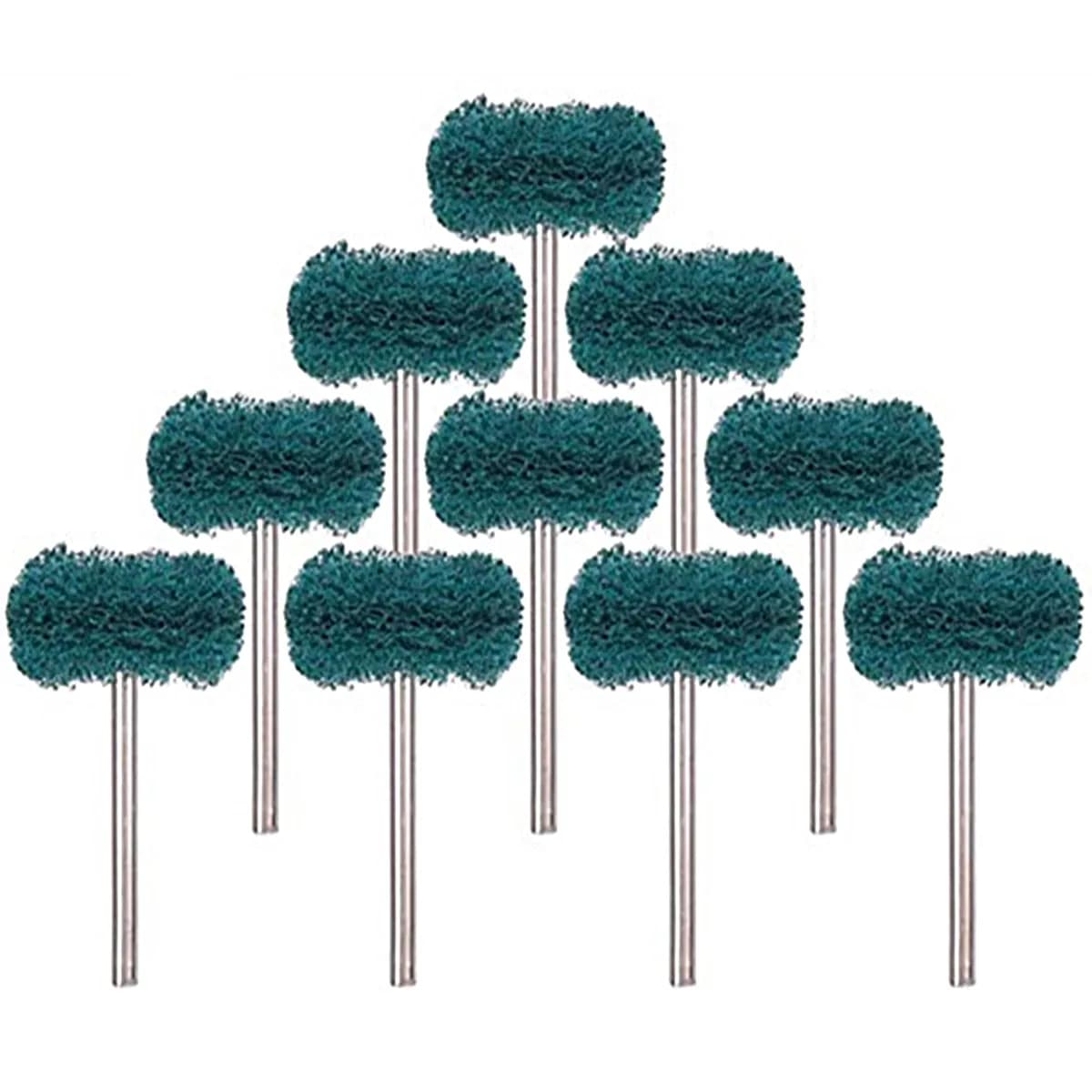 10/50 pcs Mini Trapano Abrasive Brush 3mm Gambo Nylon Polishing Wheel Dremel Rotary Hand Tool Accessories Roller Removal Set