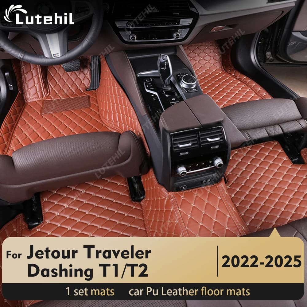 LUTEHIL Per Jetour Traveller Dashing T1/T2 2023-2025 Tappetini per auto personalizzati Automobile Tappeto Copertura Dettagli interni Accessori
