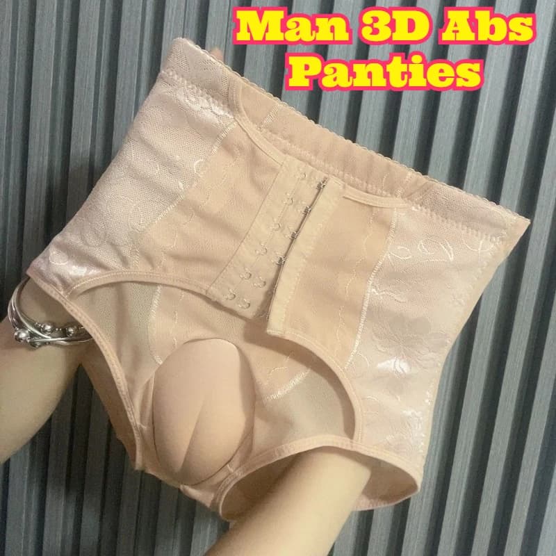 Slip Modellante Uomo a Vita Alta con Controllo Pancia, Tre File di Sei Ganci, Sacchetto a U, Effetto Sollevamento Glutei, Sexy e Snellente