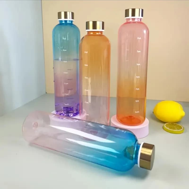 1000ML Portable BPA-Free Gradient Water Bottle - 1pc PC Material, Sealable, High Aesthetic Sports Flask for Outdoor Activities
