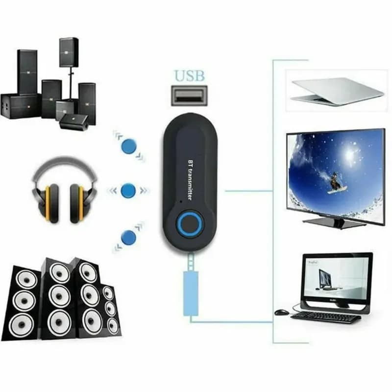 Universal Bluetooth Transmitter 3.5MM Jack Audio Adapter Wireless Bluetooth Stereo Audio Transmitter Adapter For PC TV Headphone