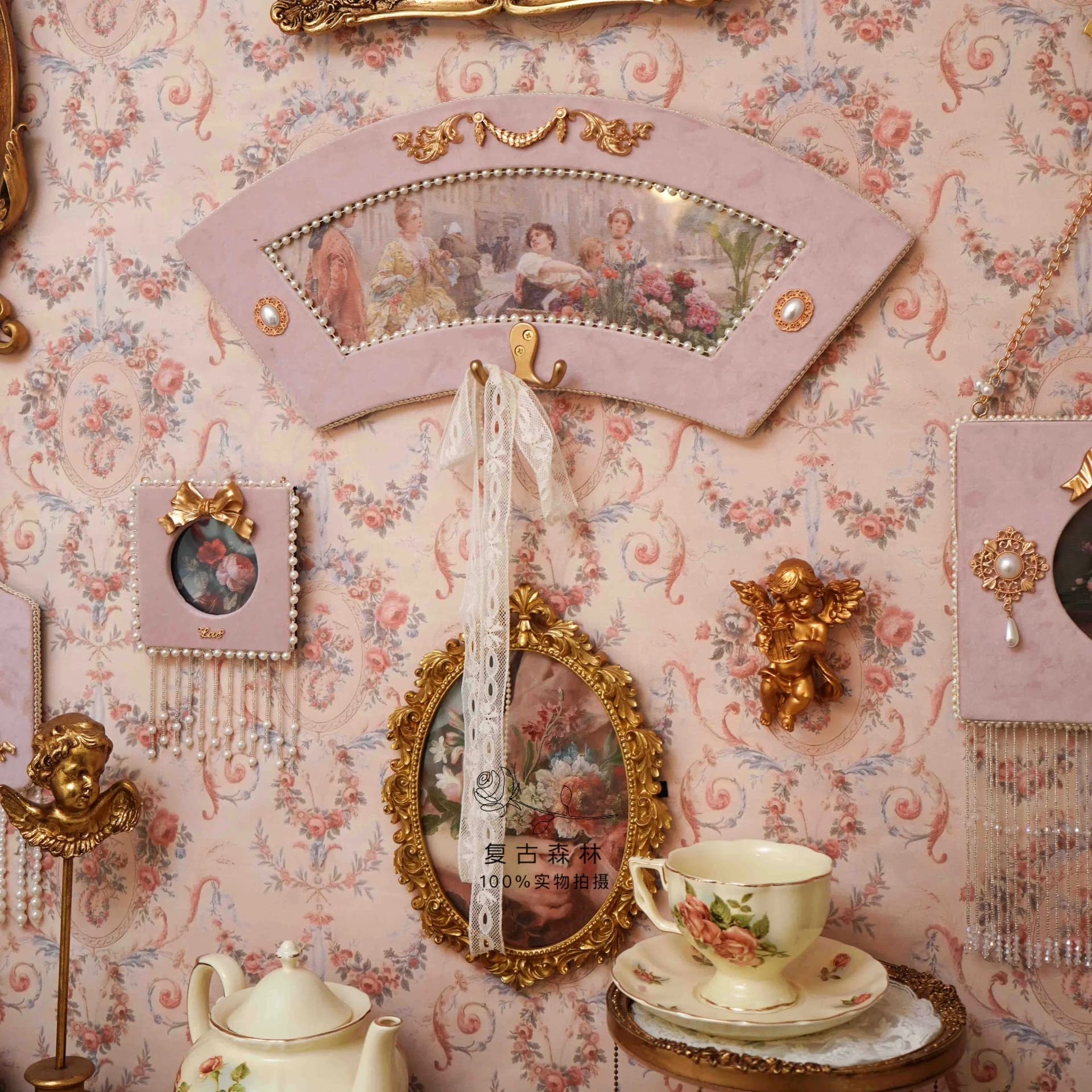 Cornice in rilievo di velluto in stile corte francese Cornice da appendere alla parete Decorazione artigianale Regalo decorativo da parete per foto di casa