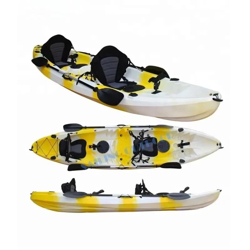 Kayak/Canoa da Pesca Tandem Airo per 3 Persone, Kajak Sit-on-Top con Pagaia