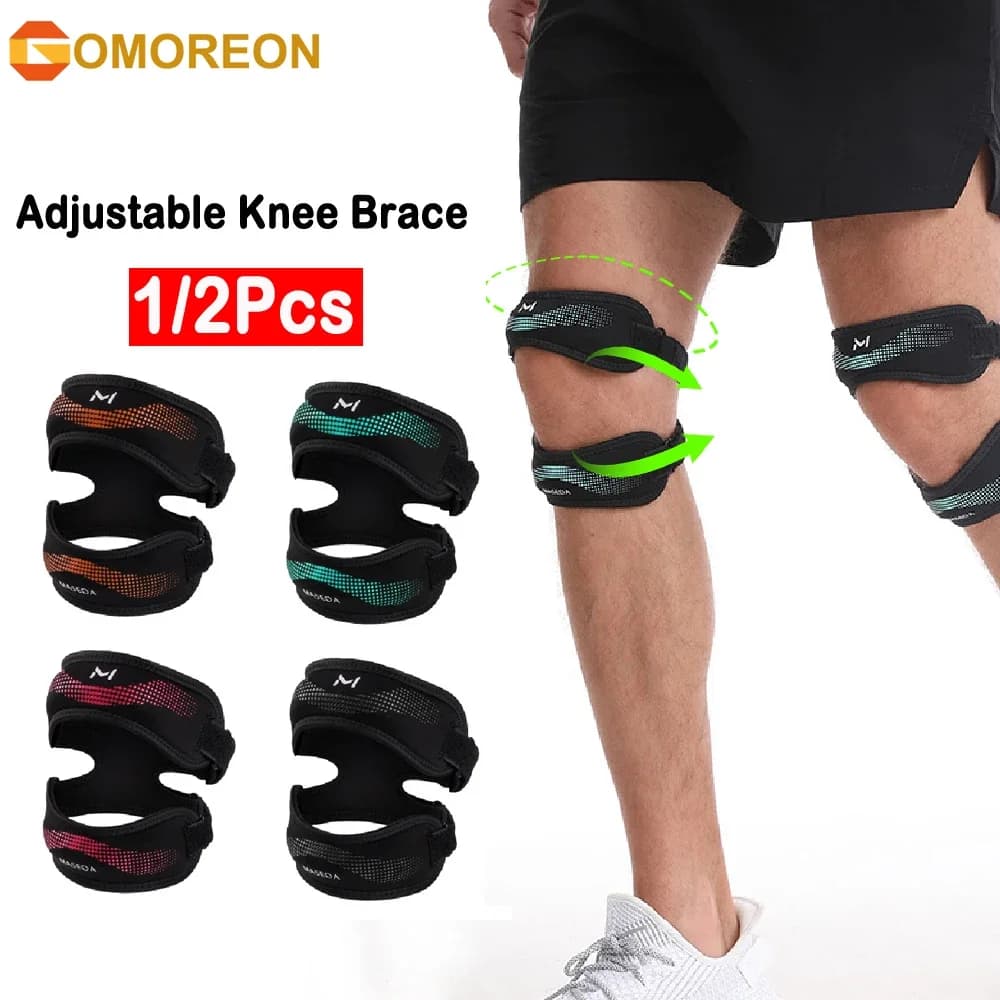 1/2 Pezzi Fascia di Supporto per Tendine Rotulee, Ginocchiera Regolabile per Corsa, Calcio, Escursionismo, Tennis, Artrite, Recupero da Infortuni