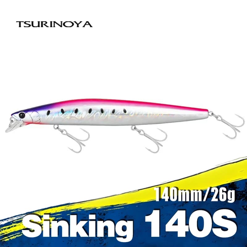 TSURINOYA 140mm 26g STINGER 140S Sistema di peso Affondamento Esche da pesca Minnow Long Casting Jerkbait Esche dure Spigola