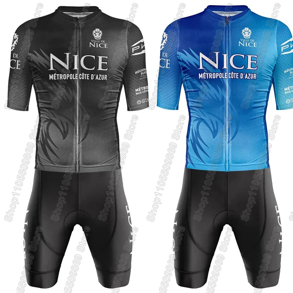 2026 Nice Metropole Cote d'Azur Cycling jersey Blue France Clothing Men Short Sleeve Kit Road bike Shirt Bicycle Bib Shorts Ropa